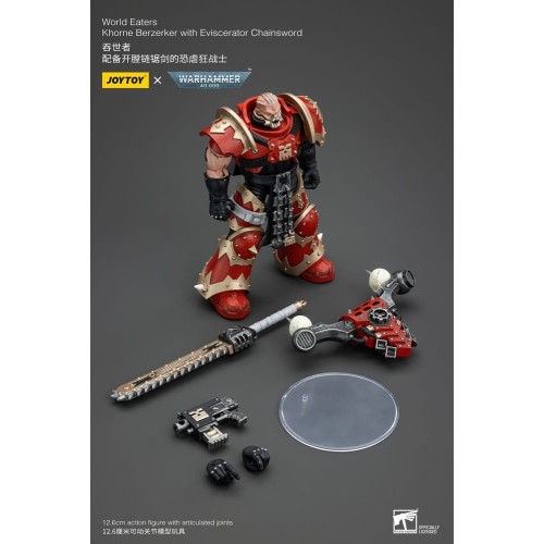 Warhammer 40k Action Figure 1/18 World Eaters Khorne Berzerker with Eviscerator Chainsword 13 cm