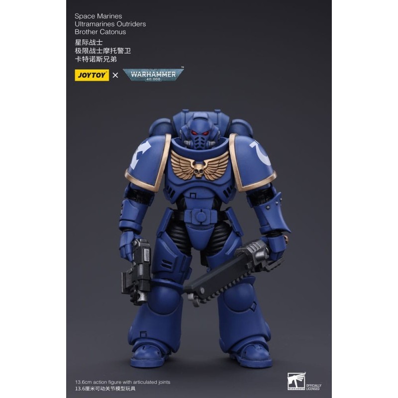 Warhammer 40k Action Figure 1/18 Space Marines Ultramarines Outriders Brother Catonus 14 cm