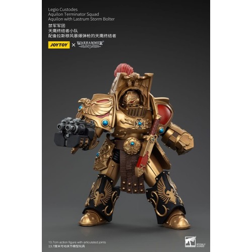 Warhammer The Horus Heresy Action Figure 1/18 Legio Custodes Aquilon Terminator Squad Aquilon+Lastrum Storm Bolter14cm