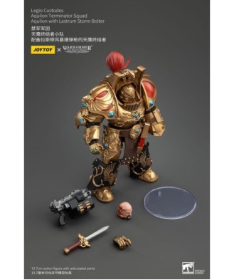 Warhammer The Horus Heresy Action Figure 1/18 Legio Custodes Aquilon Terminator Squad Aquilon+Lastrum Storm Bolter14cm