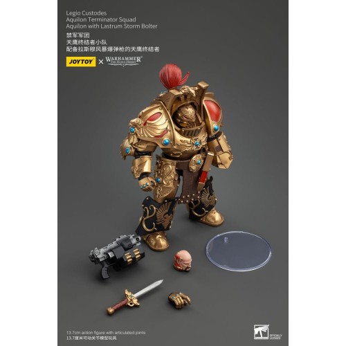 Warhammer The Horus Heresy Action Figure 1/18 Legio Custodes Aquilon Terminator Squad Aquilon+Lastrum Storm Bolter14cm