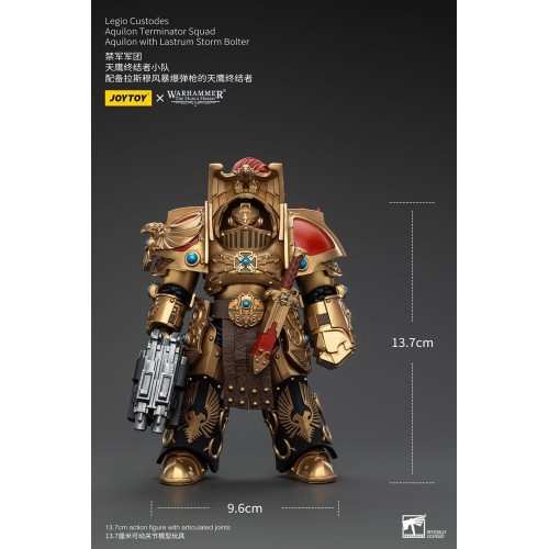 Warhammer The Horus Heresy Action Figure 1/18 Legio Custodes Aquilon Terminator Squad Aquilon+Lastrum Storm Bolter14cm