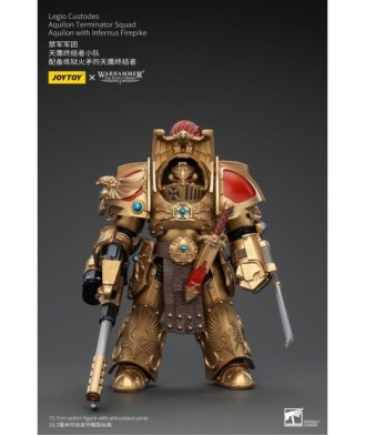 Warhammer The Horus Heresy Action Figure 1/18 Legio Custodes Aquilon Terminator Squad Aquilon+Infernus Firepike 14cm