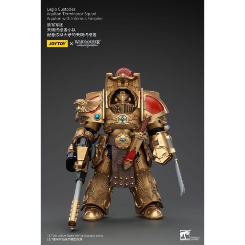 Warhammer The Horus Heresy Action Figure 1/18 Legio Custodes Aquilon Terminator Squad Aquilon+Infernus Firepike 14cm