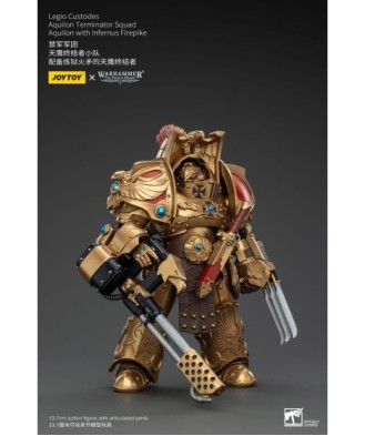 Warhammer The Horus Heresy Action Figure 1/18 Legio Custodes Aquilon Terminator Squad Aquilon+Infernus Firepike 14cm