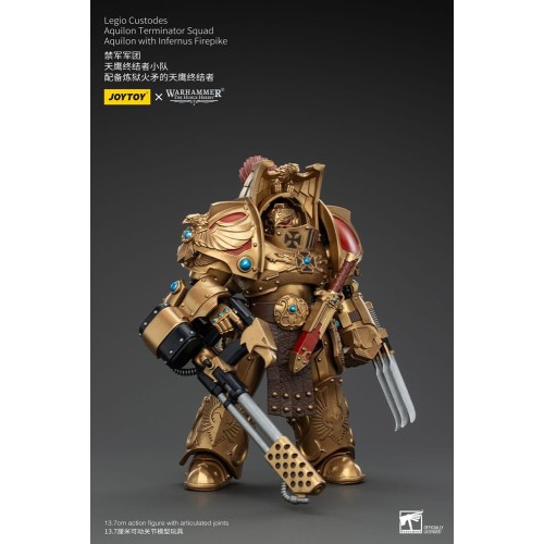 Warhammer The Horus Heresy Action Figure 1/18 Legio Custodes Aquilon Terminator Squad Aquilon+Infernus Firepike 14cm