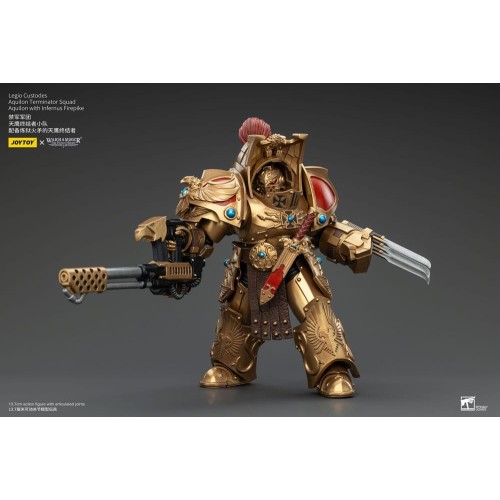 Warhammer The Horus Heresy Action Figure 1/18 Legio Custodes Aquilon Terminator Squad Aquilon+Infernus Firepike 14cm