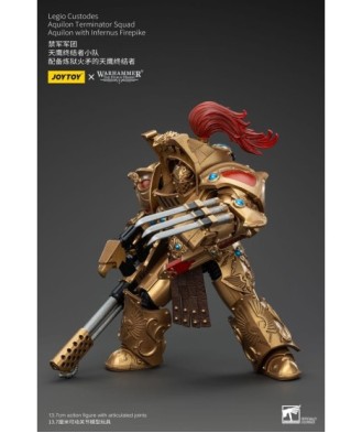 Warhammer The Horus Heresy Action Figure 1/18 Legio Custodes Aquilon Terminator Squad Aquilon+Infernus Firepike 14cm