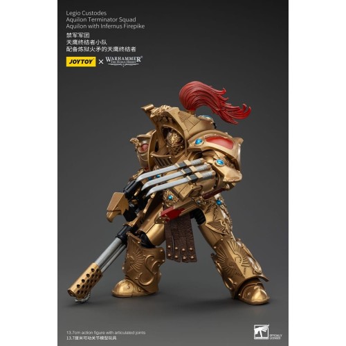 Warhammer The Horus Heresy Action Figure 1/18 Legio Custodes Aquilon Terminator Squad Aquilon+Infernus Firepike 14cm
