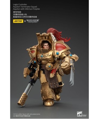 Warhammer The Horus Heresy Action Figure 1/18 Legio Custodes Aquilon Terminator Squad Aquilon+Infernus Firepike 14cm