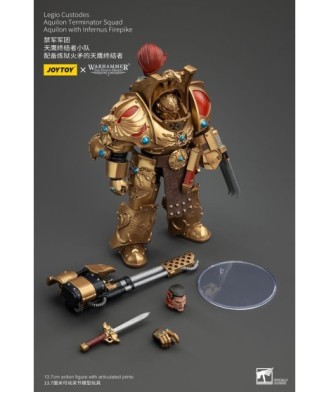 Warhammer The Horus Heresy Action Figure 1/18 Legio Custodes Aquilon Terminator Squad Aquilon+Infernus Firepike 14cm