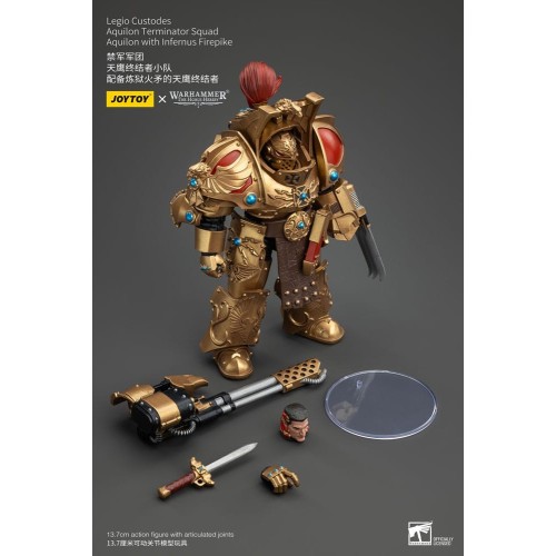 Warhammer The Horus Heresy Action Figure 1/18 Legio Custodes Aquilon Terminator Squad Aquilon+Infernus Firepike 14cm