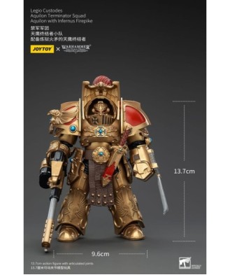 Warhammer The Horus Heresy Action Figure 1/18 Legio Custodes Aquilon Terminator Squad Aquilon+Infernus Firepike 14cm