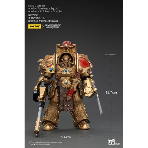 Warhammer The Horus Heresy Action Figure 1/18 Legio Custodes Aquilon Terminator Squad Aquilon+Infernus Firepike 14cm