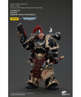 Warhammer 40k Action Figure Chaos Space Marines Black Legion Chosen with Plasma Pistol and Power Axe 20 cm