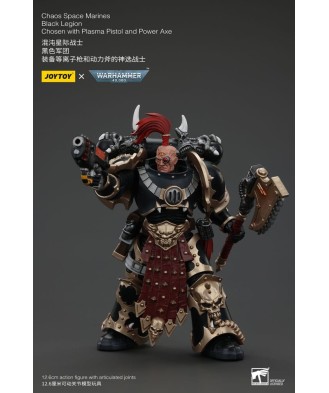 Warhammer 40k Action Figure Chaos Space Marines Black Legion Chosen with Plasma Pistol and Power Axe 20 cm
