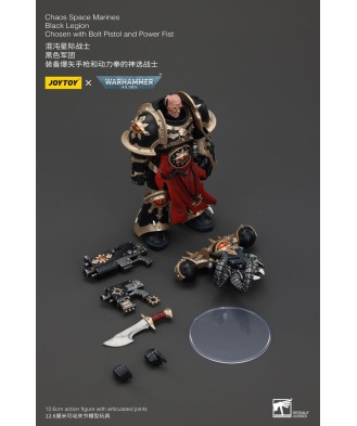 Warhammer 40k Actionfigur Chaos Space Marines Black Legion Chosen with Bolt Pistol and Power Fist 20 cm