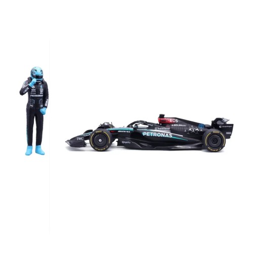 F1 Mercedes W15 E Perfomance 2023 With Russel Figure - 1:24 Die-cast Model