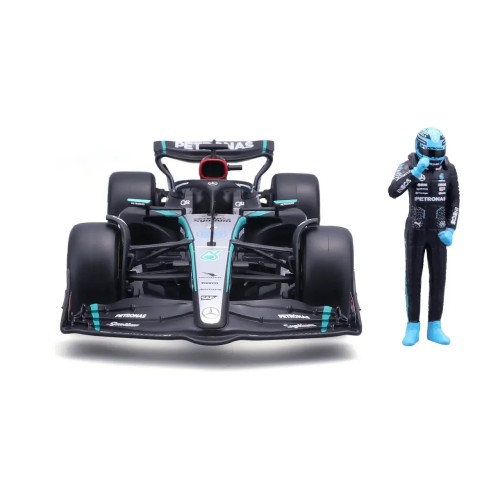 F1 Mercedes W15 E Perfomance 2023 With Russel Figure - 1:24 Die-cast Model
