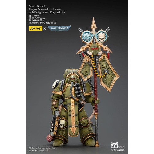 Warhammer 40,000 Action Figure Death Guard Plague Marine Icon bearer with Boltgun and Plague knife 12 cm