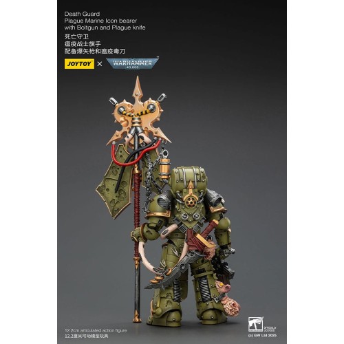 Warhammer 40,000 Action Figure Death Guard Plague Marine Icon bearer with Boltgun and Plague knife 12 cm