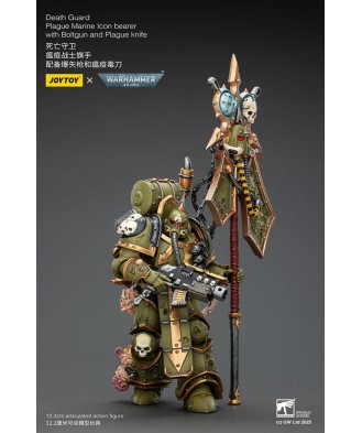Warhammer 40,000 Action Figure Death Guard Plague Marine Icon bearer with Boltgun and Plague knife 12 cm