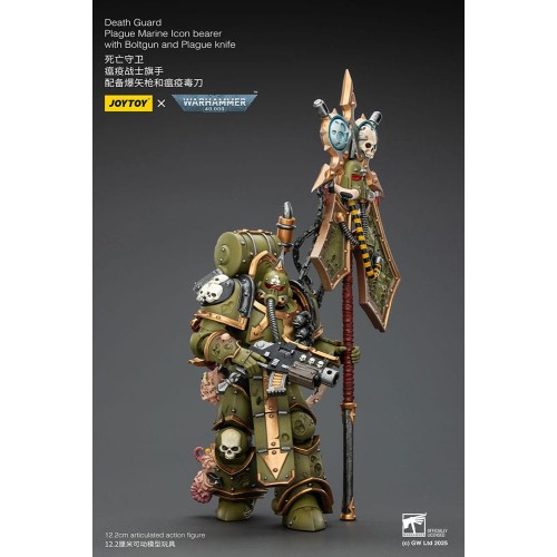Warhammer 40,000 Action Figure Death Guard Plague Marine Icon bearer with Boltgun and Plague knife 12 cm