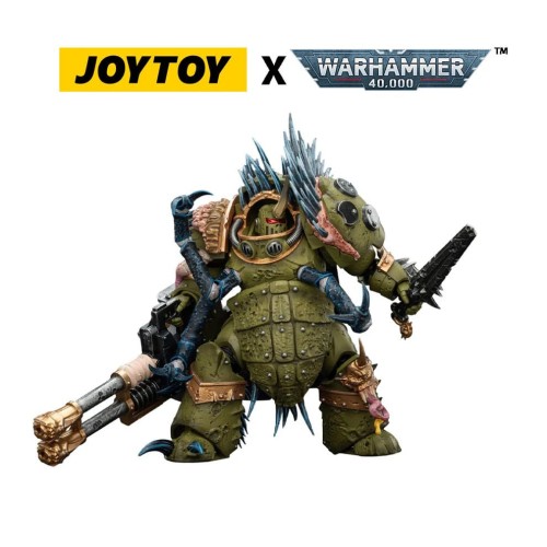 Warhammer 40,000 Action Figure Death Guard Blightlord Terminator 1 with Reaper Autocannon and Bubotic Blades 14 cm