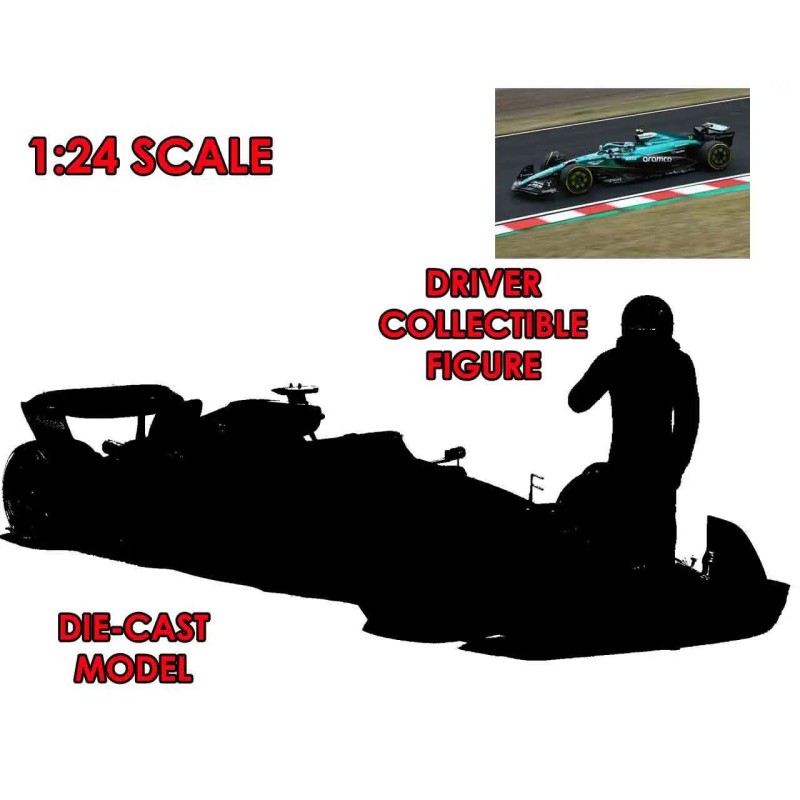 F1 Aston Martin Amr 25 2025 With Alonso Figure - 1:24 Die-cast Model
