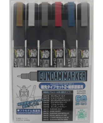 Gundam Marker Ultra Fine Set 2 (6pcs)